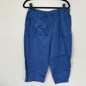 Woman Within Blue Capris with Elastic Waist